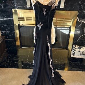 Sophisticated Black and Gray Maxi Dress